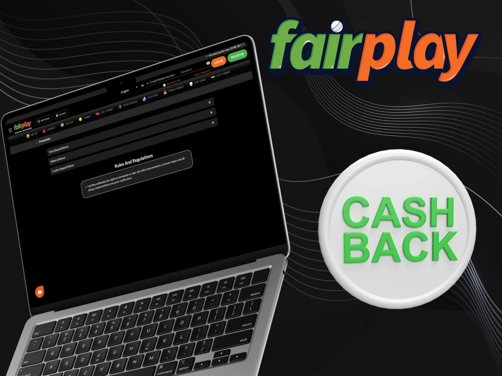Fairplay offers a 3% cashback bonus.