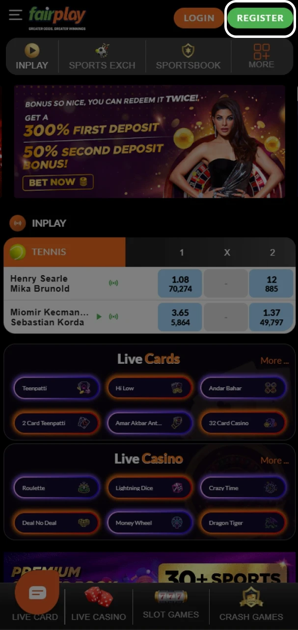 Create an account on the Fairplay plaform.