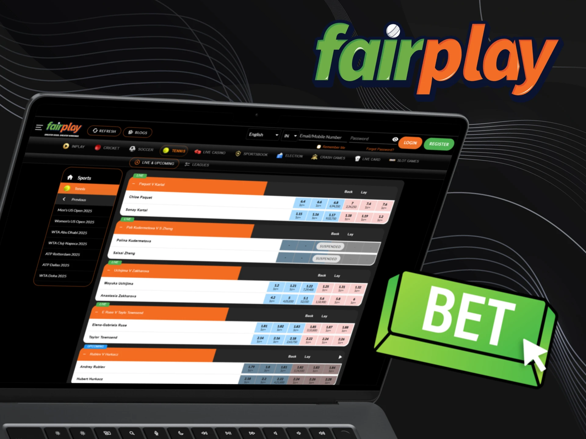 Place bets on a variety of sports at Fairplay.