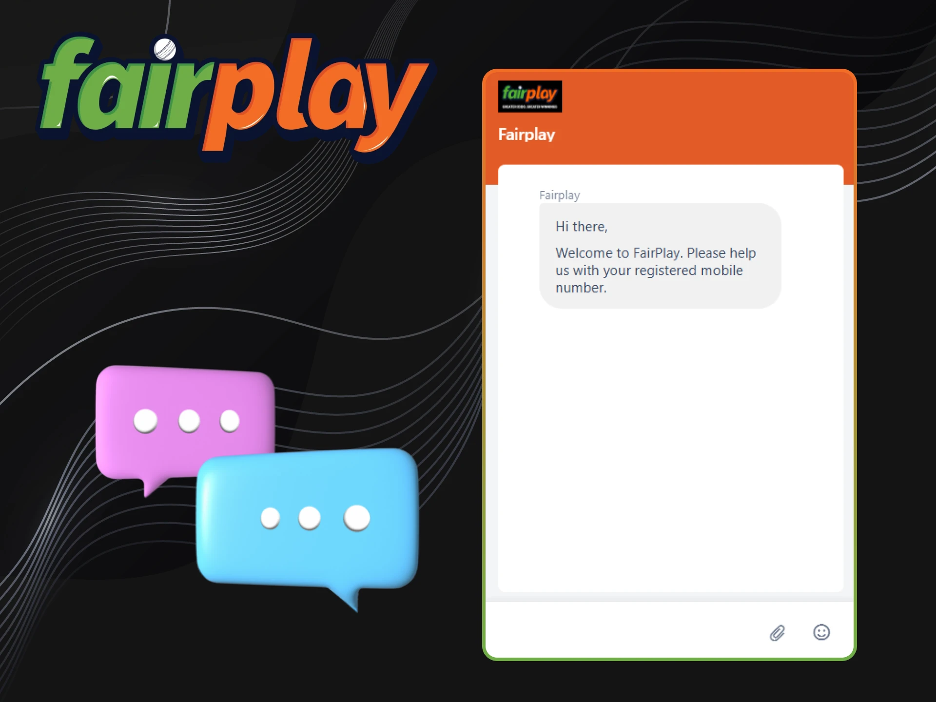 Contact the support team via live chat at Fairplay.