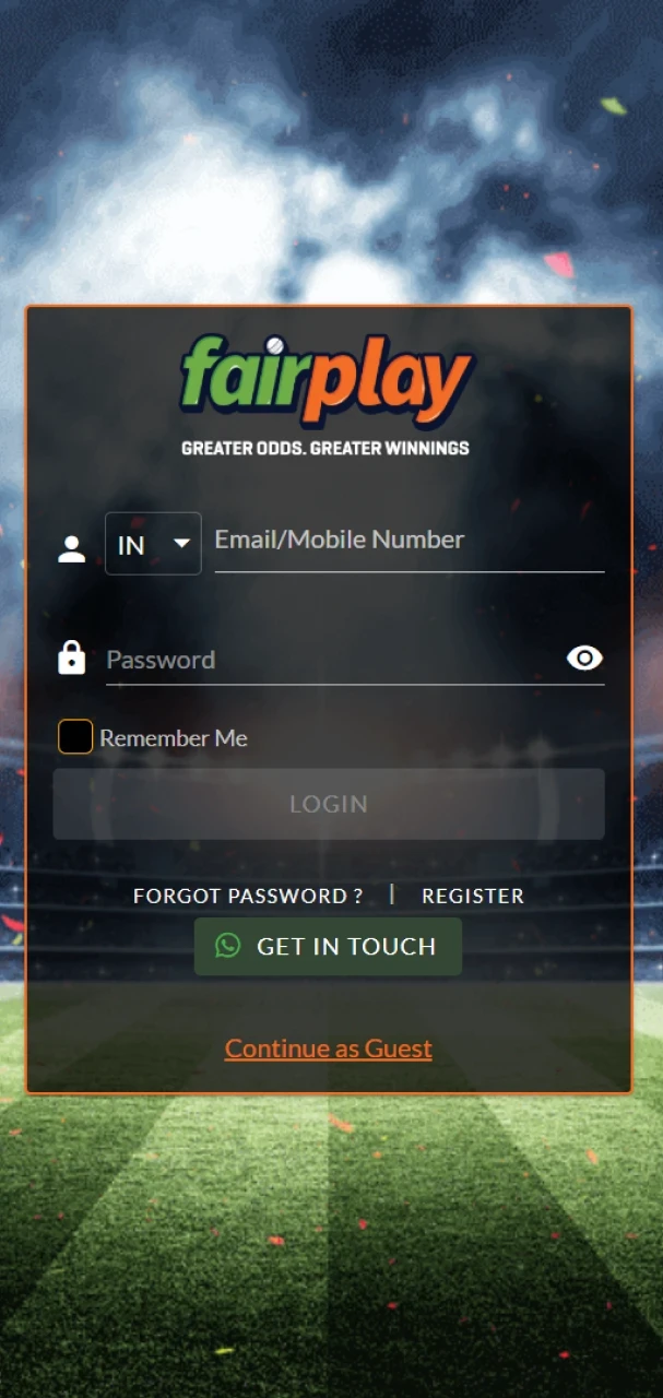 Log in easily on the Fairplay platform.