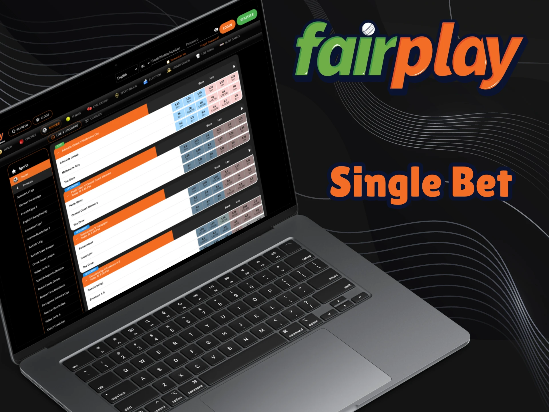 Place single bets on sports on the Fairplay platform.
