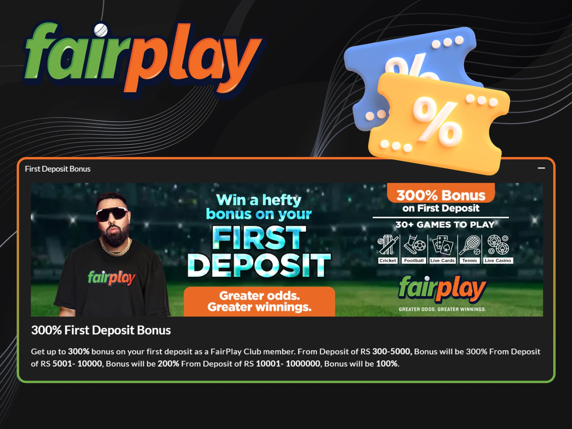 Get a welcome bonus at Fairplay.