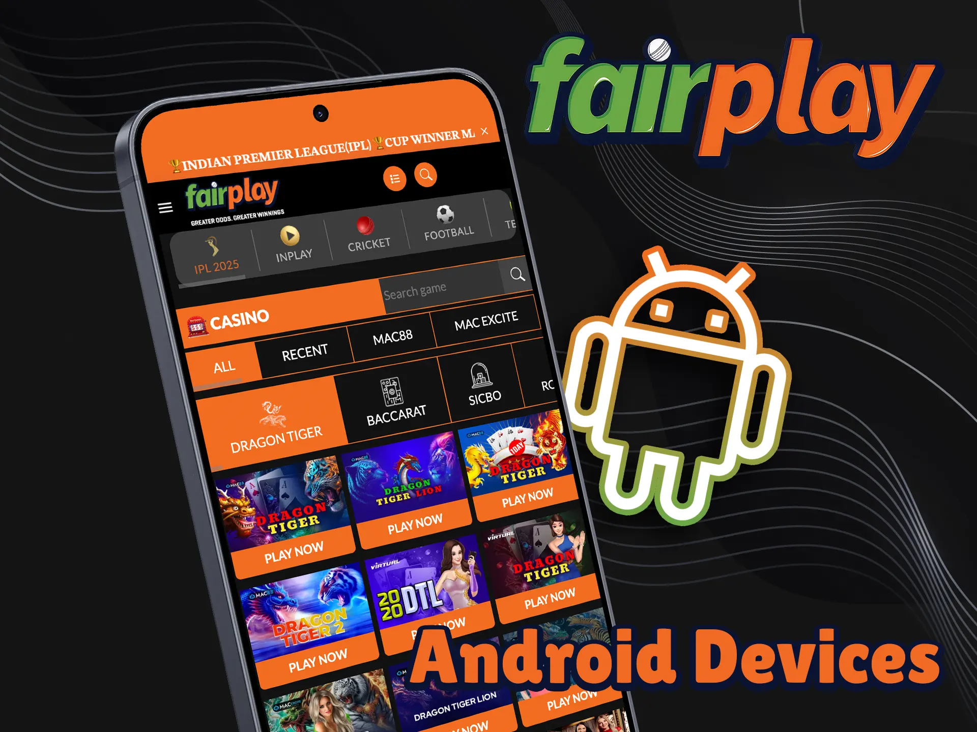 Download the Fairplay app to your Android device.